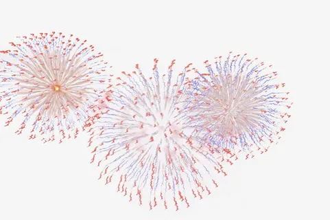 多个彩色烟花免抠 多个彩色烟花免抠