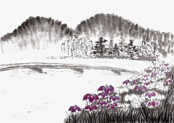 水墨山水画免抠