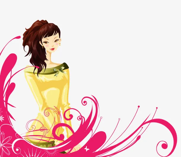 38女神节俏皮美女免抠