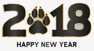 创意简约黑金新年快乐海免抠