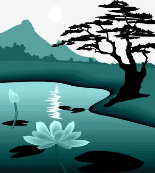 风景画矢量.免抠