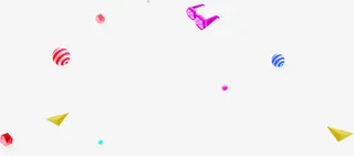 彩色卡通艺术节日圆球三角设计免抠