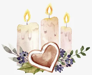 蜡烛和植物免抠