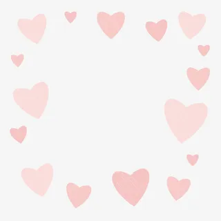 红色圆弧心形漂浮元素免抠