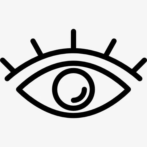 眼睛轮廓和睫毛图标免抠