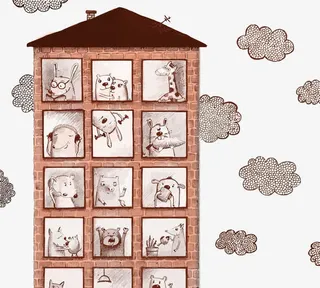 矢量动物大厦免抠