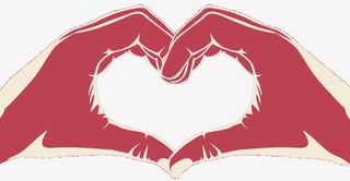 简约双手心形手绘免抠