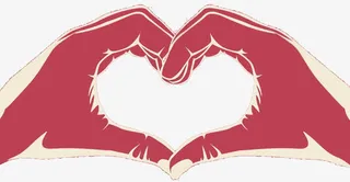 简约双手心形手绘免抠