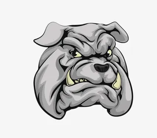 卡通凶悍斗牛犬头免抠