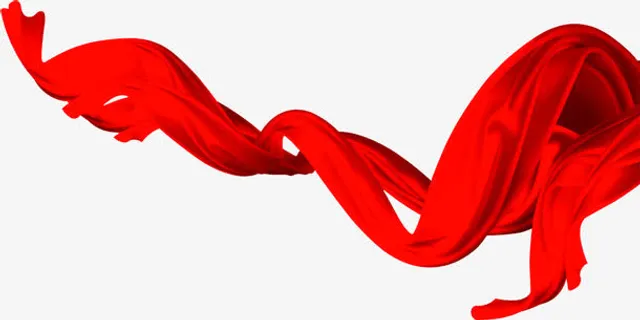 红色隆重开业丝带免抠