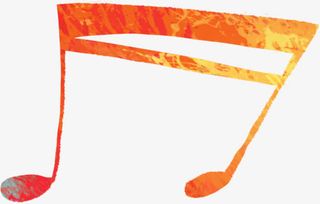 红色渐变创意音符免抠
