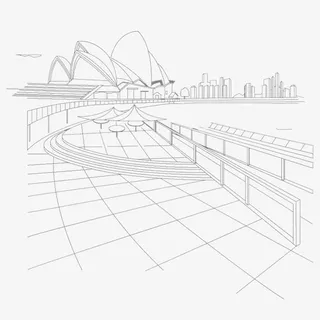 悉尼歌剧院线条免抠素材免抠