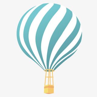 热气球卡通扁平化免抠