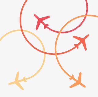 红色飞机路线免抠