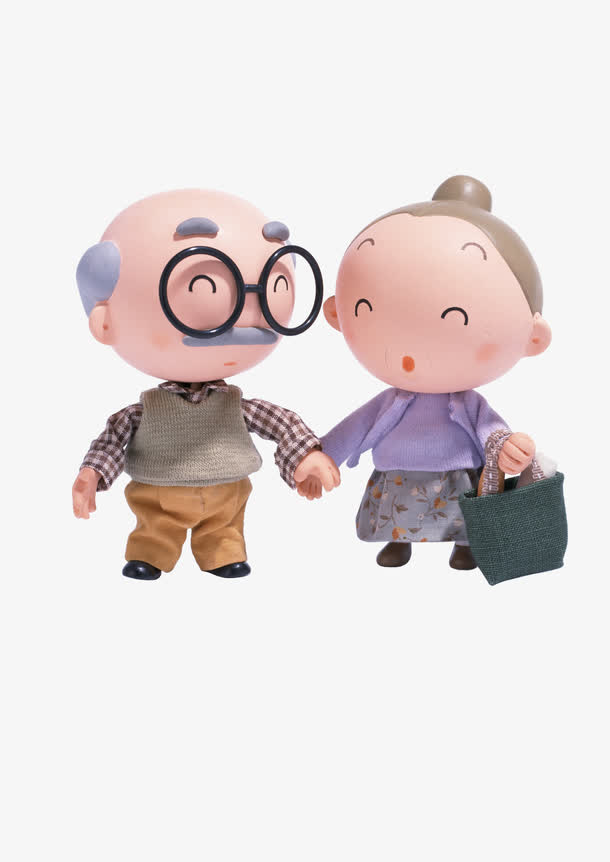 卡通老年人免抠