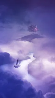 手绘紫色唯美H5背景高清 手绘紫色唯美H5背景高清