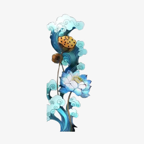 水彩浪花免抠