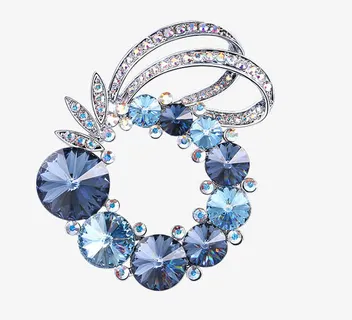 施华洛世奇水晶胸针毛衣链免抠