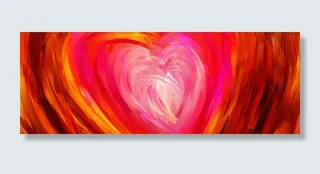 红色油画爱心背景高清