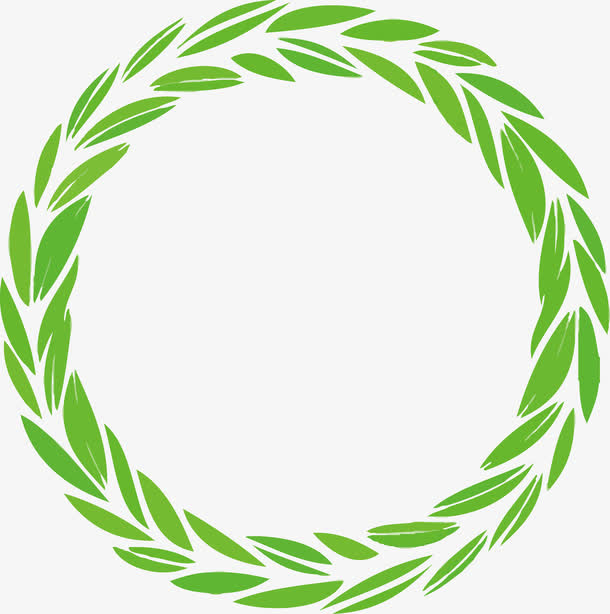 矢量创意设计绿色树枝花环图免抠