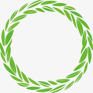 矢量创意设计绿色树枝花环图免抠