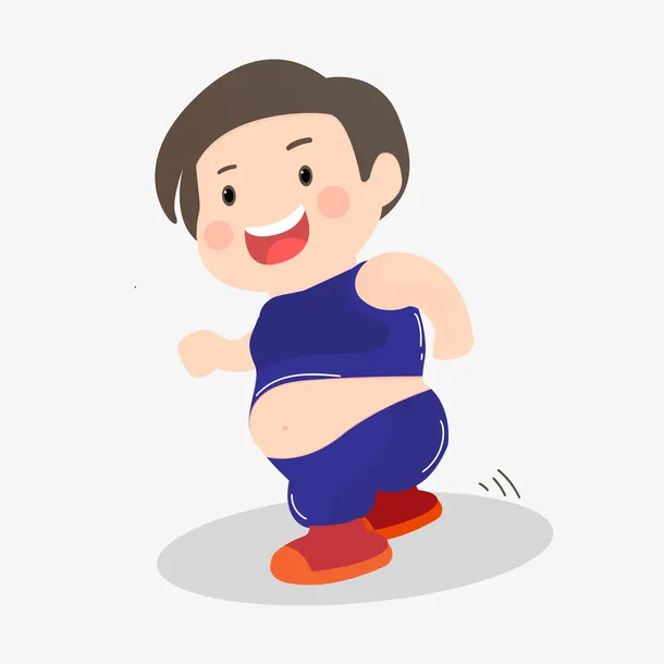 卡通儿童跑步运动免抠