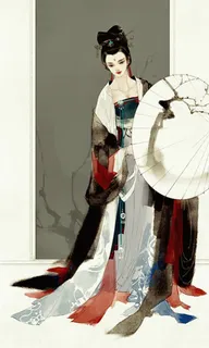 彩绘风格女生高清合成效果免抠