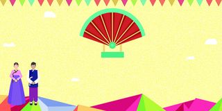 扁平化韩国旅游宣传海报背景高清