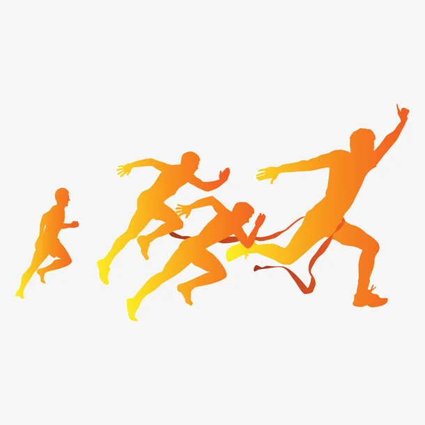 运动会马拉松剪影免抠