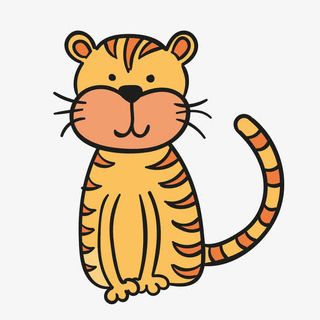 手绘老虎矢量图免抠