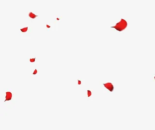 红色花瓣飘落免抠