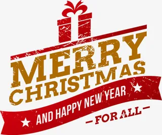 手绘红色礼盒字母图案免抠