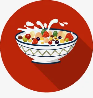 卡通碗里面的营养食物免抠