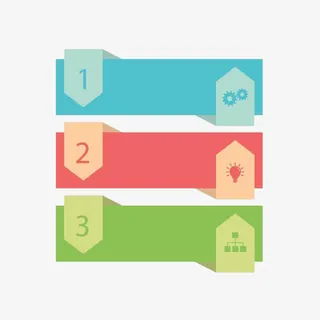 红黄蓝简约时尚风格新闻标题框图免抠