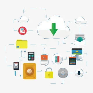 创意云存储信息元素免抠