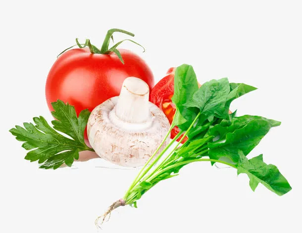 蔬菜西红柿菠菜蘑菇免抠