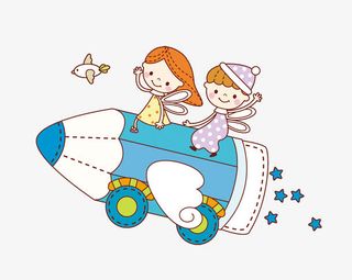 坐火箭的小女孩免抠