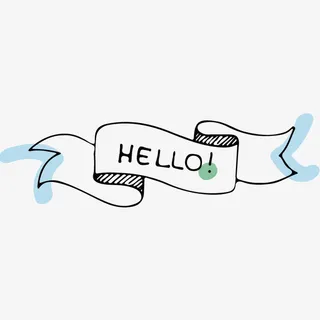 卡通时尚手绘弯曲箭头装饰PPT免抠