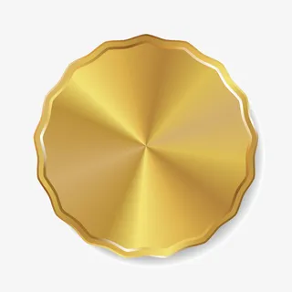 金色花边勋章免抠