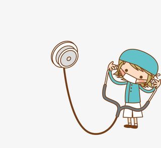 听诊卡通护士免抠