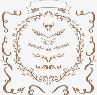 欧式复古花纹免抠