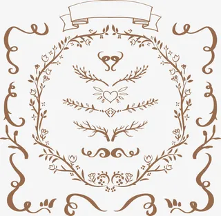 欧式复古花纹免抠