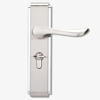 镜面金属门把手门锁免抠