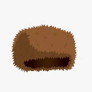 手绘卡通冬季棉帽免抠