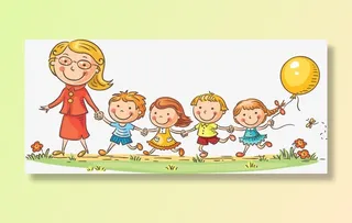 老师与小朋友免抠