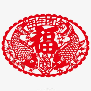 春节剪纸窗贴福到1免抠 春节剪纸窗贴福到1免抠