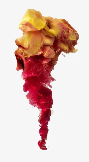 橙色油墨装饰免抠