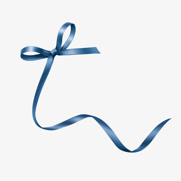 蓝色蝴蝶结免抠