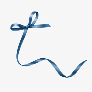 蓝色蝴蝶结免抠