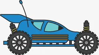 蓝色扁平遥控赛车免抠